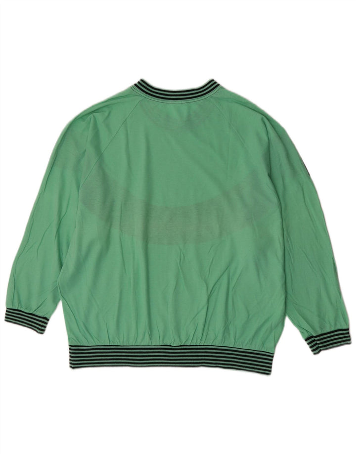 Huber Damen Sweatshirt Pullover EU 40 Mittelgrün Colourblock Retro