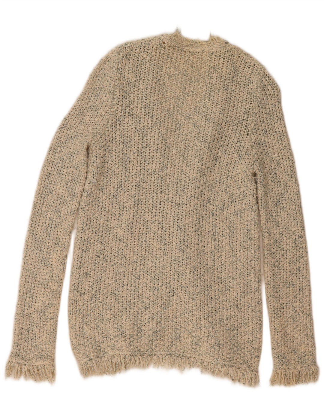 Offener Strickjackenpullover für Damen von Zara, UK 14, Mittelbeige meliert