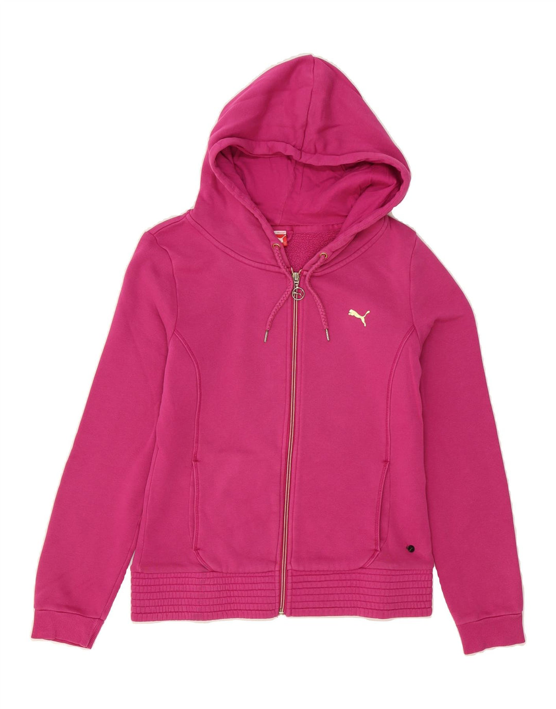 PUMA Womens Zip Hoodie Sweater UK 12 Medium  Pink Cotton Vintage Puma and Second-Hand Puma from Messina Hembry 