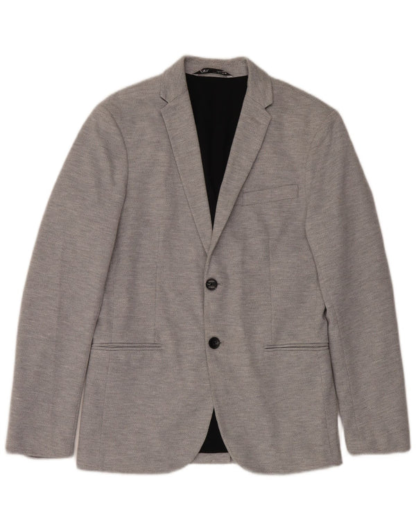 Zara Herren-Blazer mit 2 Knöpfen, UK 36, Größe S, grau, Polyester