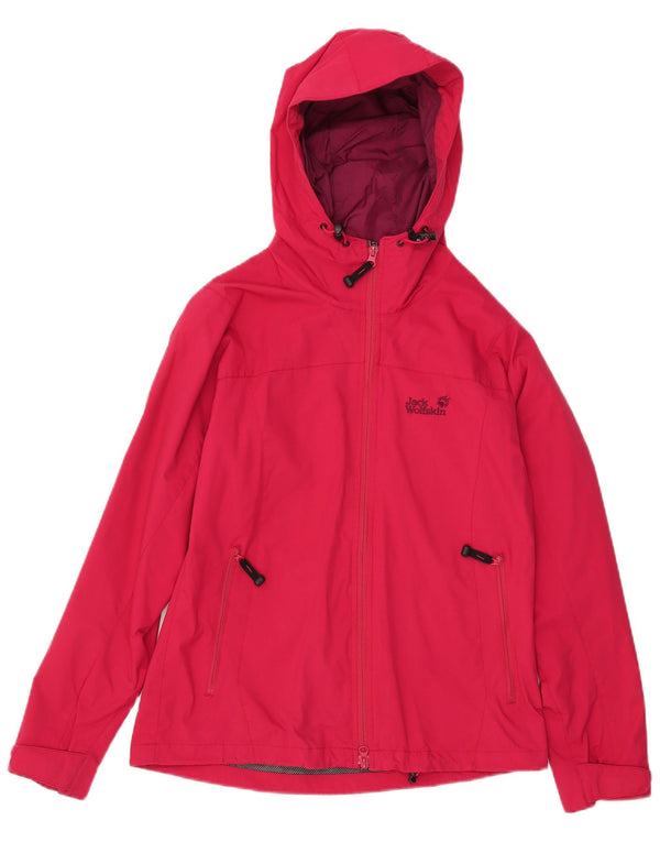 Jack Wolfskin Damen Regenjacke mit Kapuze UK 12/14 Mittelrosa Polyamid