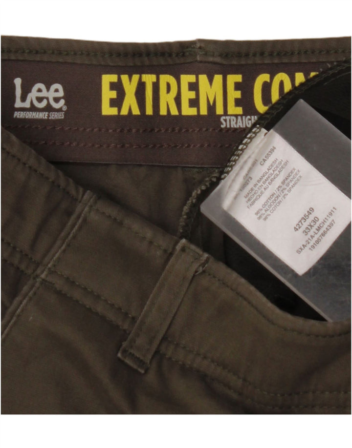 LEE Herren-Chinohose „Extreme Comfort Straight“, W33, L30, Khaki, Baumwolle