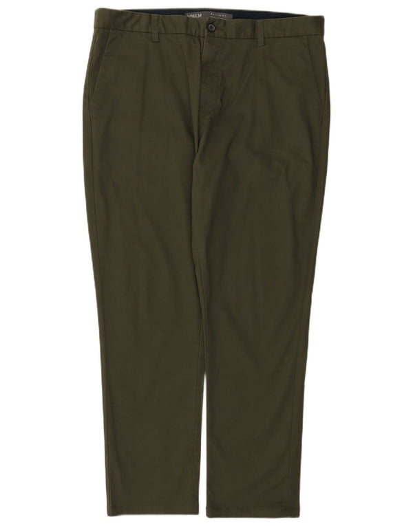 Slim Chino-Hose für Herren von Denim & Co, W36, L29, Khaki, Baumwolle