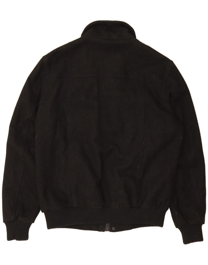 JACK & JONES Mens Bomber Jacket UK 40 Large Black Polyester Vintage Jack & Jones and Second-Hand Jack & Jones from Messina Hembry 