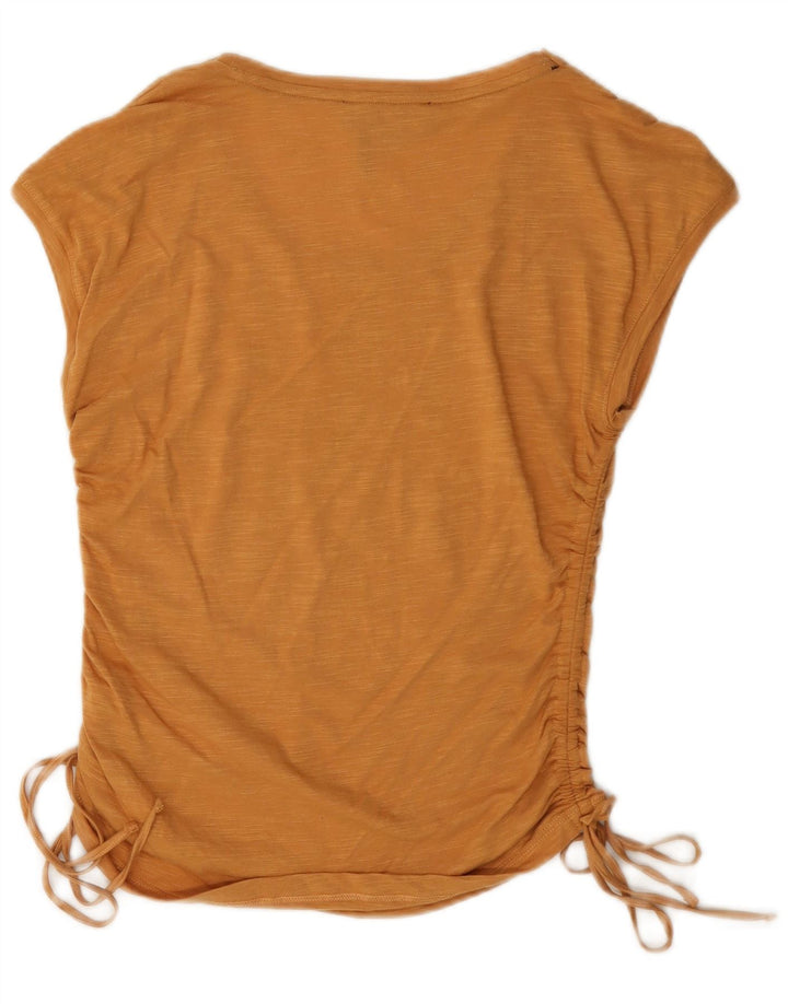 Dkny Damen-Blusenoberteil, UK-Größe 10, Größe S, braun gefleckt