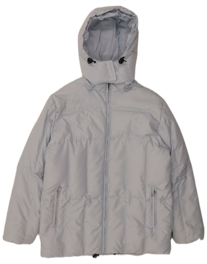 ELHO Wattierte Damenjacke mit Kapuze, UK 14, Größe L, blau, Polyester