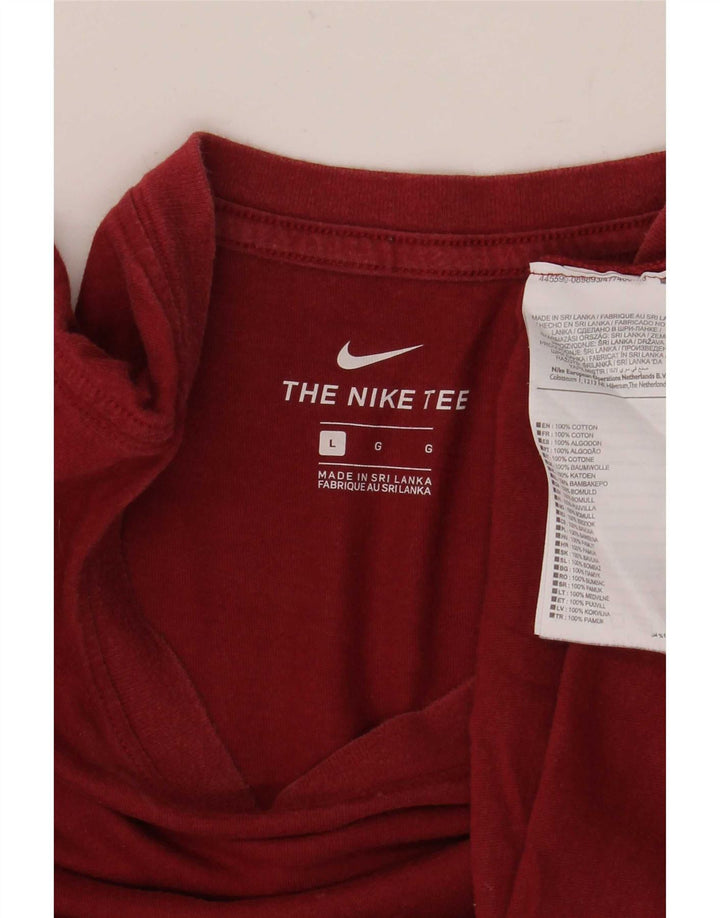 Nike Herren T-Shirt Top Large Burgund Baumwolle