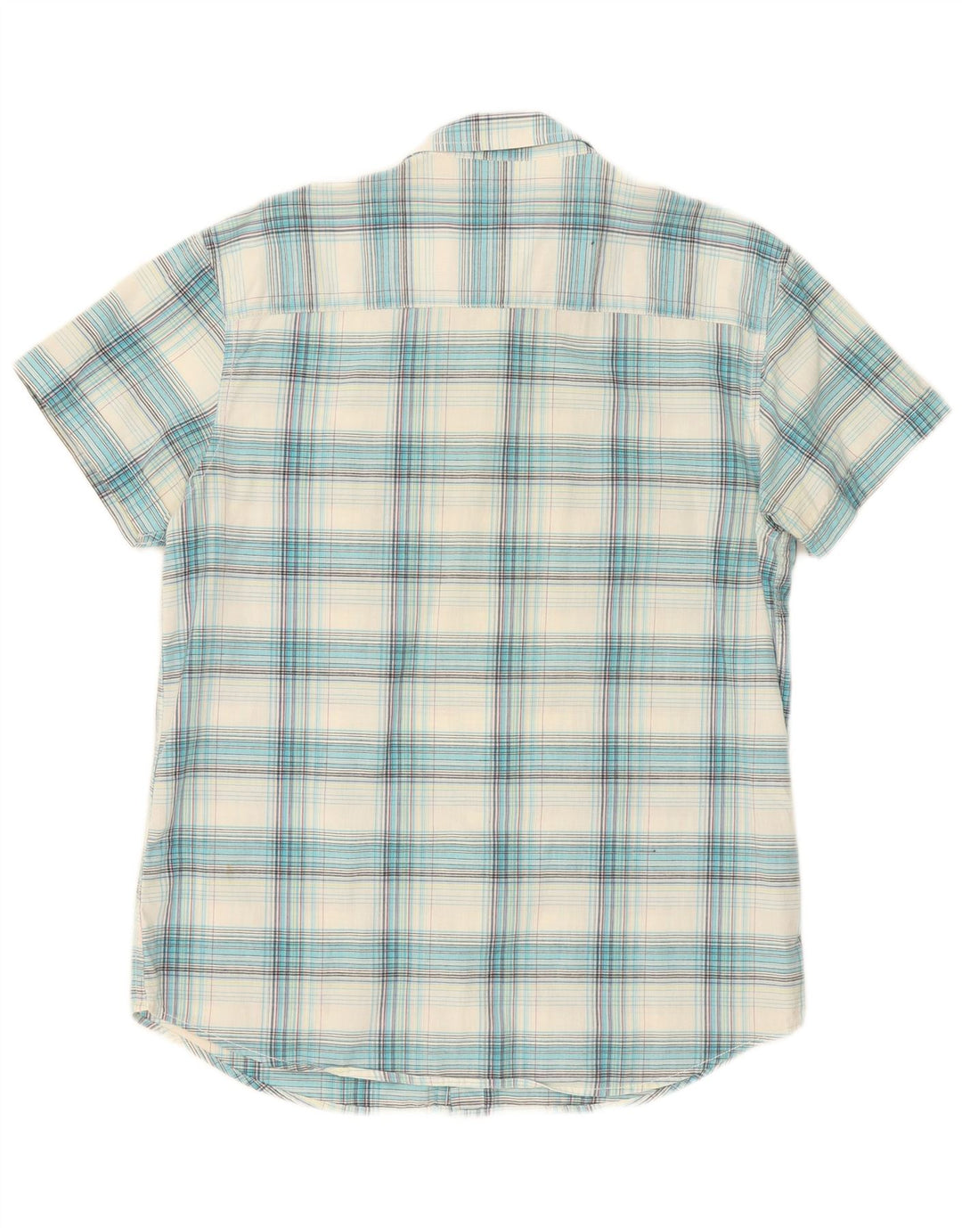 Wrangler Herren-Kurzarm-Flanellhemd XL, blau kariert, Baumwolle