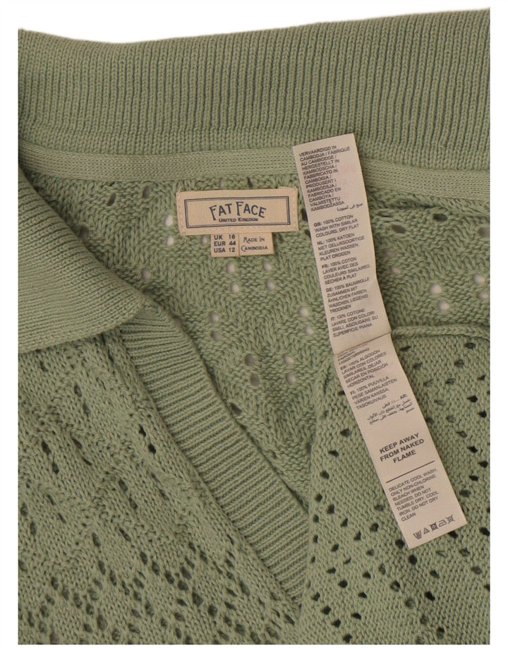 Fat Face Damen-Pullover, übergroß, Rollkragenpullover, Gr. 40, Gr. Grün