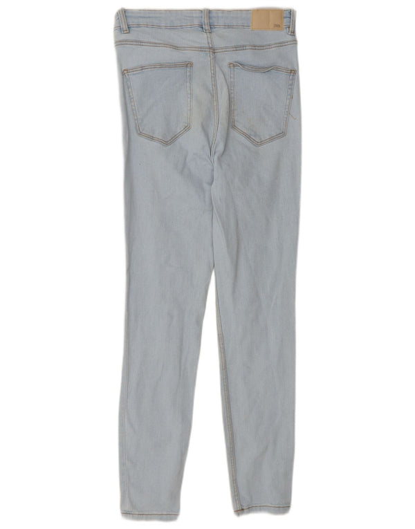 Zara Damen-Jeans mit hoher Taille, Röhrenjeans, EU 42, groß, W32, L28, blaue Baumwolle