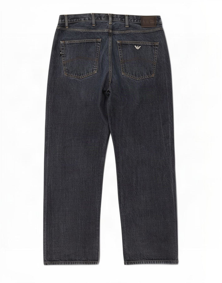 Armani Herren Straight Jeans W36 L31 Marineblaue Baumwolle