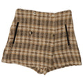 Zara Damen Freizeitshorts Medium W28 Braun kariertes Polyester