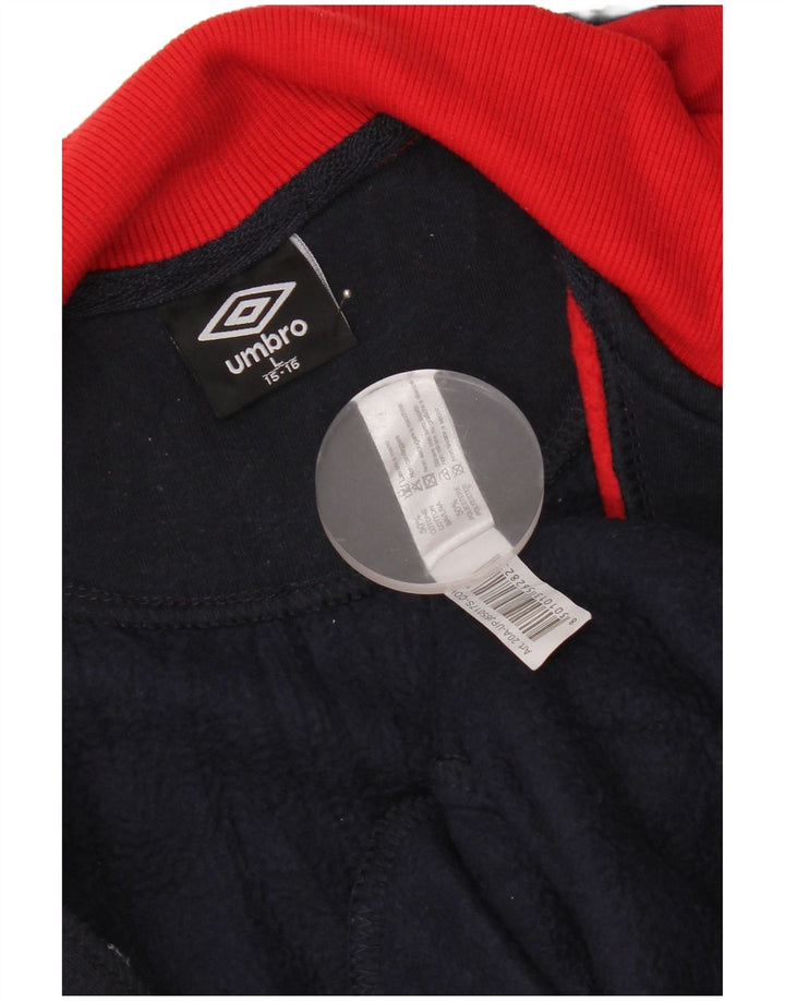 Umbro Jungen-Trainingsanzug-Top-Jacke, 15–16 Jahre, groß, Marineblau, Farbblock