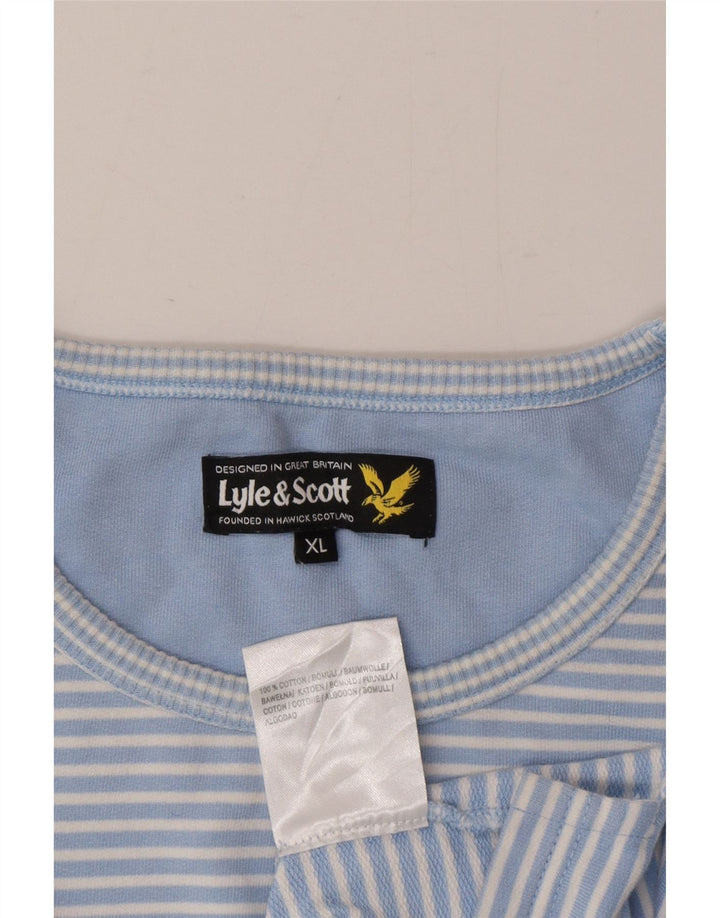 Lyle & Scott Herren-Oberteil, langärmlig, XL, Blau, Nadelstreifen