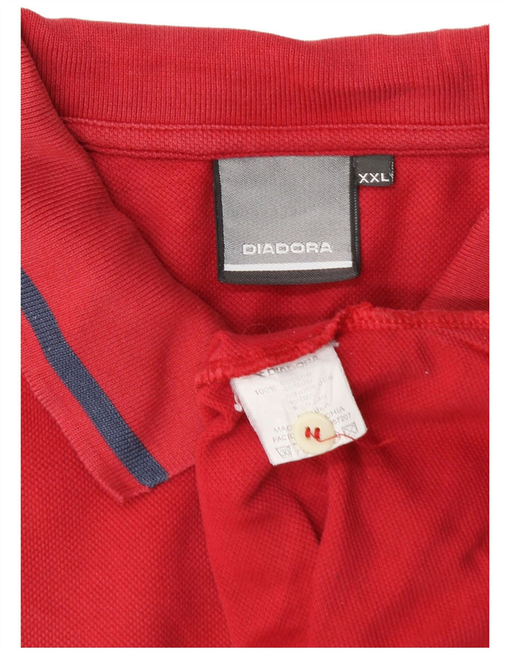 Diadora Herren Poloshirt 2XL Rote Baumwolle