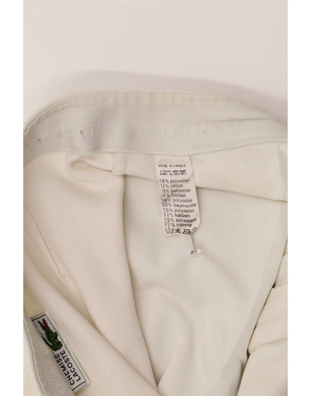 Lacoste Herren-Shorts, Größe 4, mittelgroß, W30, weißes Polyester