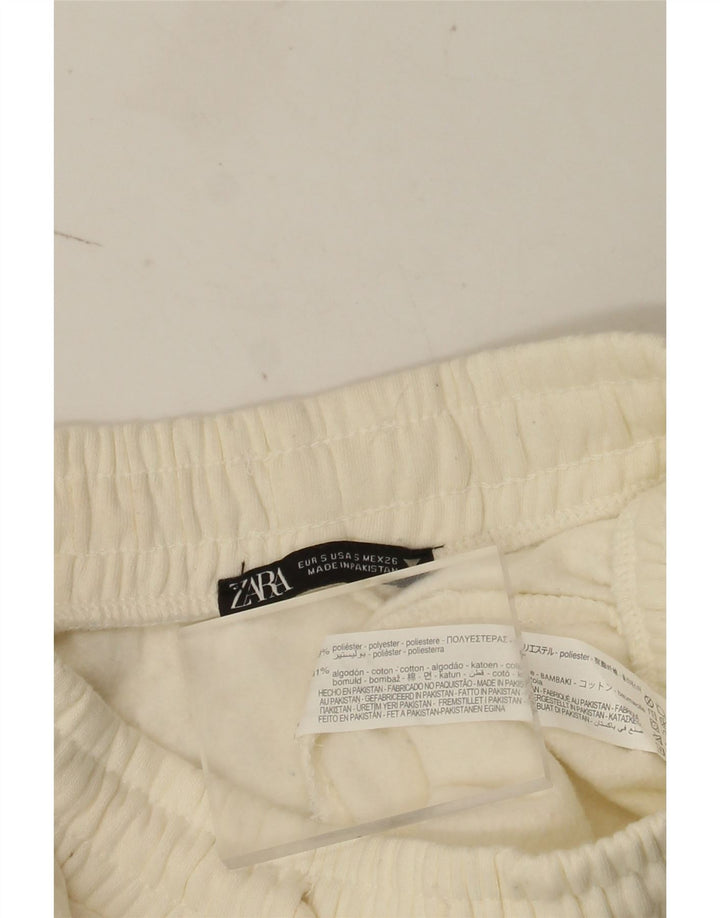 Zara Damen-Trainingshose, Jogginghose, UK 8, Größe S, gebrochenes Weiß, Polyester