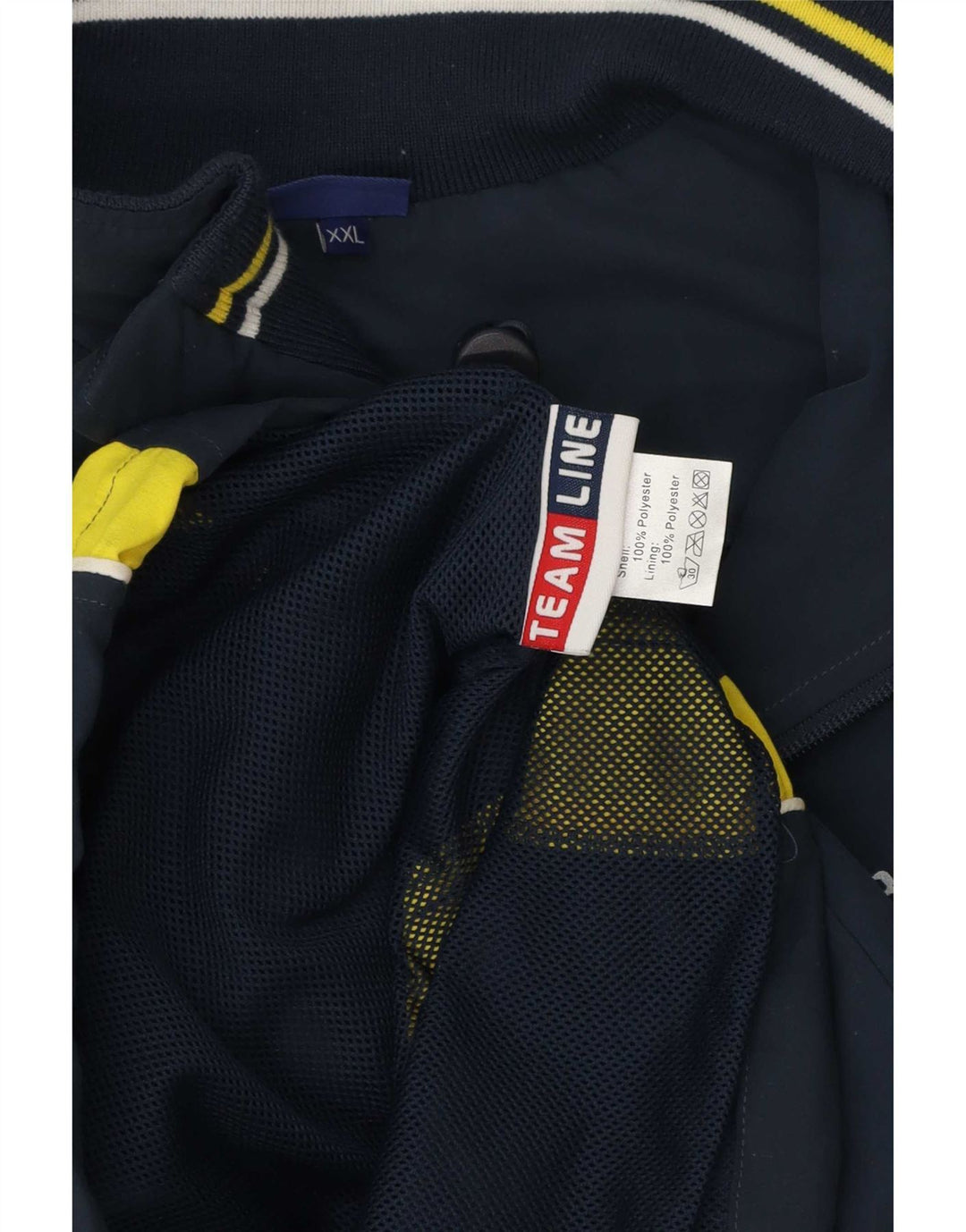 Asics Herren-Trainingsanzug mit grafischem Oberteil, 2XL, Marineblau, Farbblock-Polyester