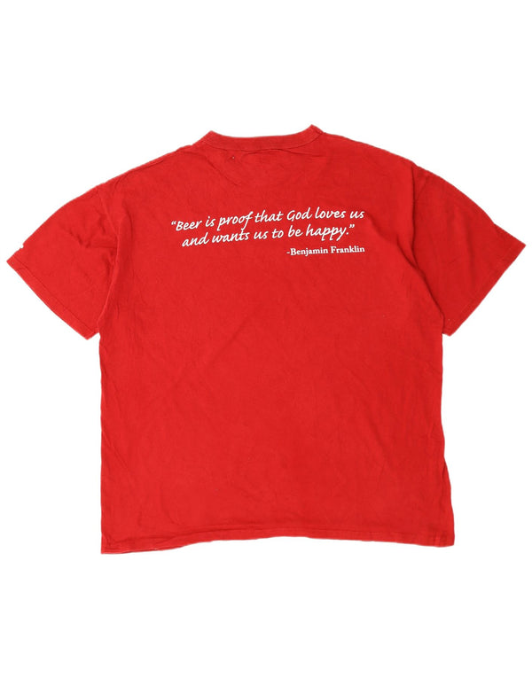 RUSSELL ATHLETIC Mens Graphic T-Shirt Top Large Red Cotton