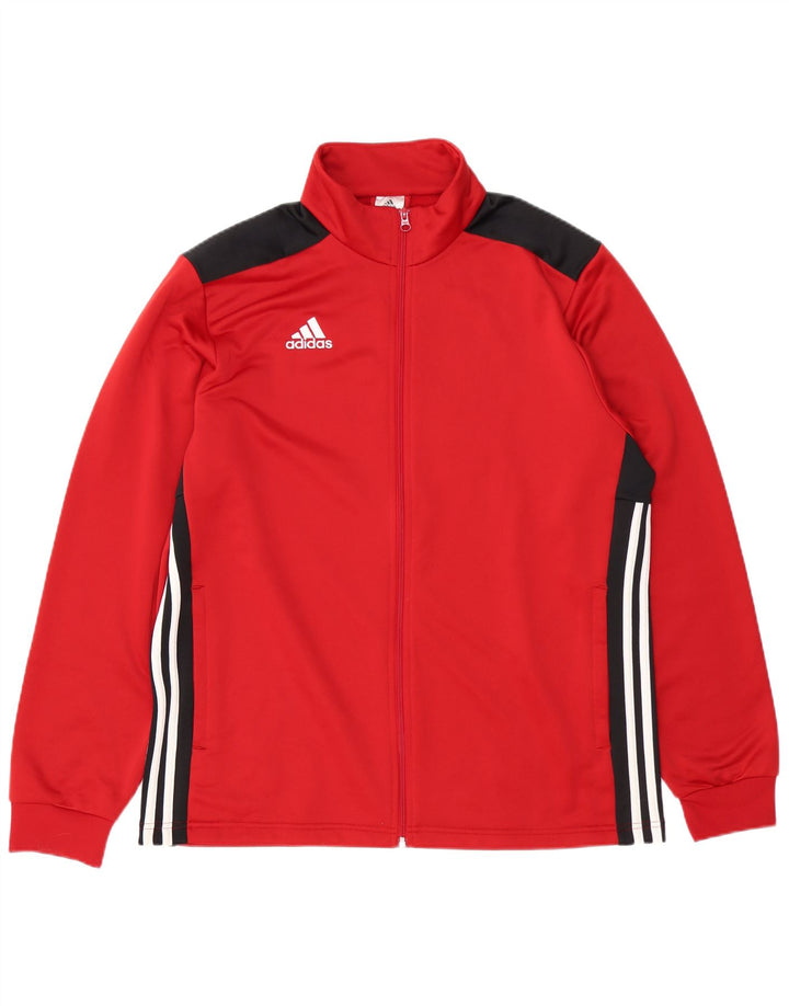 ADIDAS Herren-Trainingsanzug-Oberteil, Jacke, XL, rotes Farbblock-Polyester