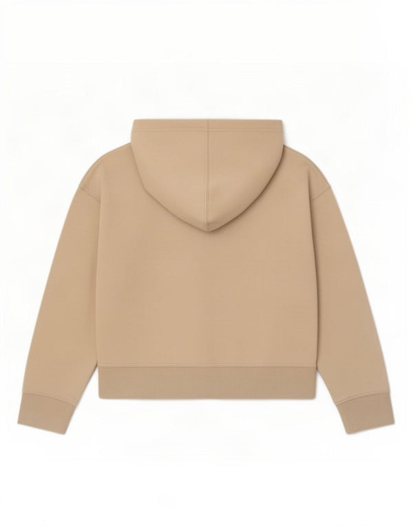 Zara Damen Kapuzenpullover UK 14 Mittelbeige Baumwolle