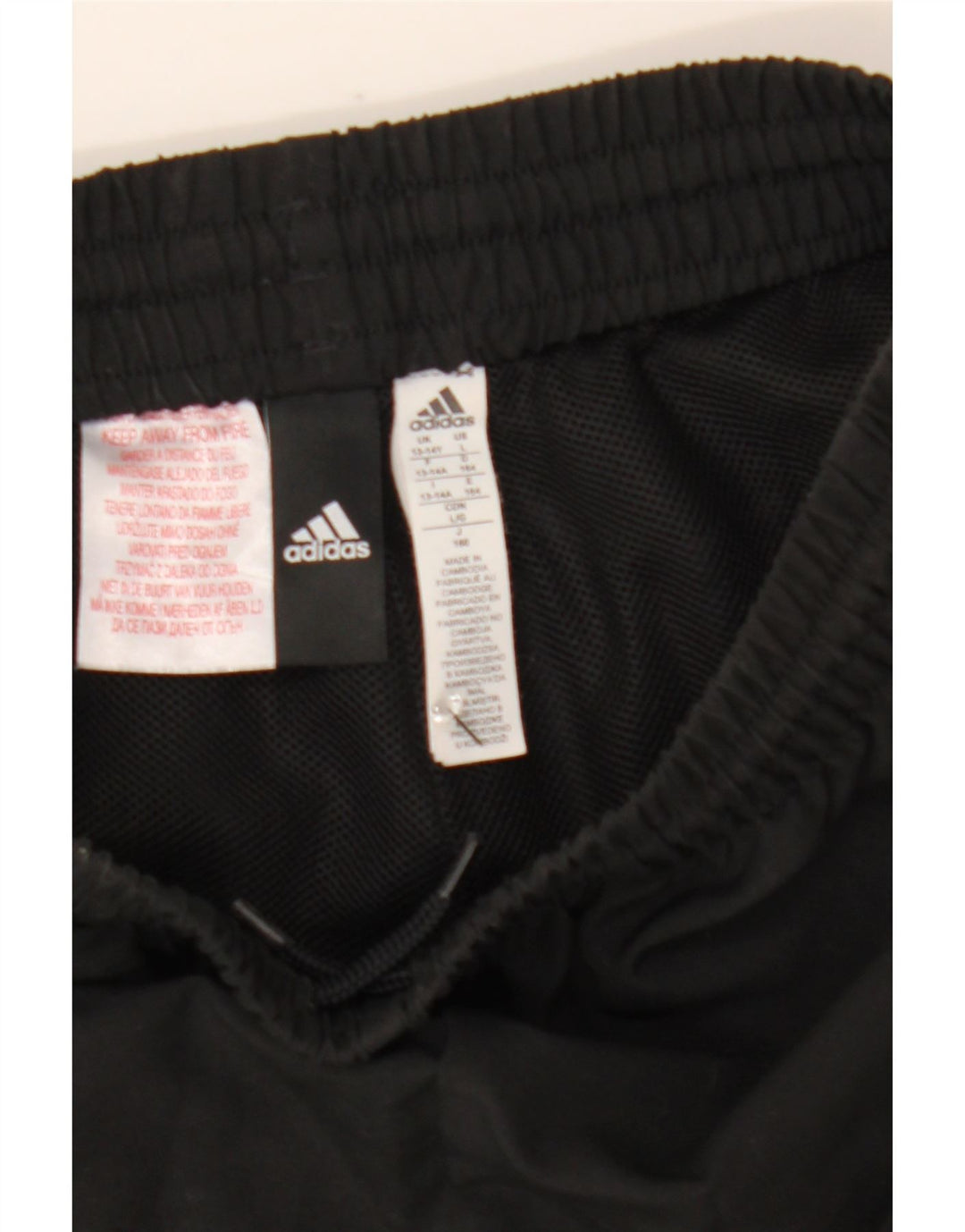 Adidas Sportshorts für Jungen, 13–14 Jahre, schwarzes Colourblock-Polyester