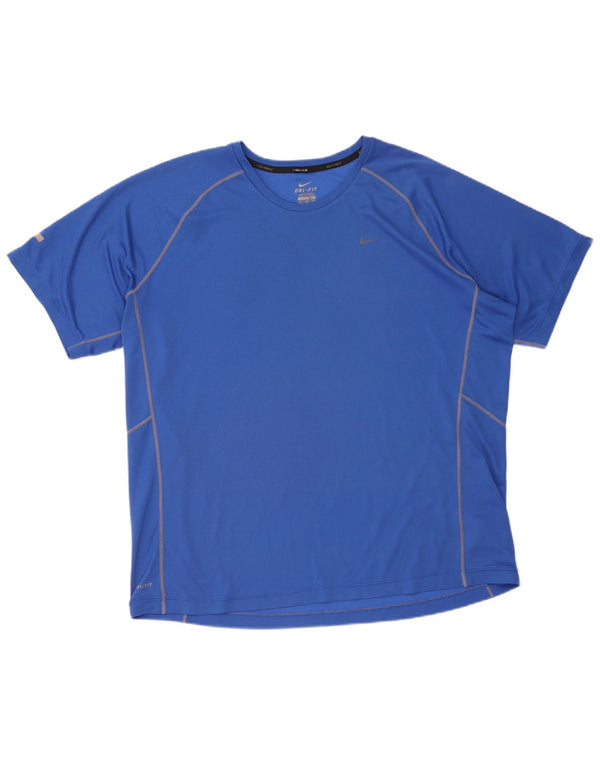 Nike Herren Dri Fit T-Shirt Top 2XL Blau Polyester