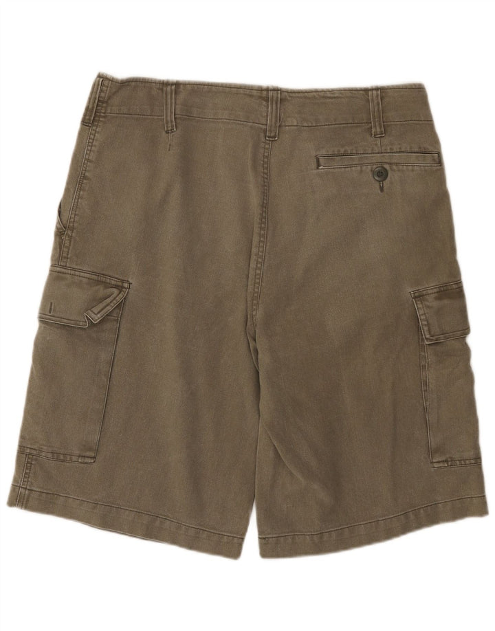 Vintage Herren Cargo Shorts Groß W34 Khaki Baumwolle