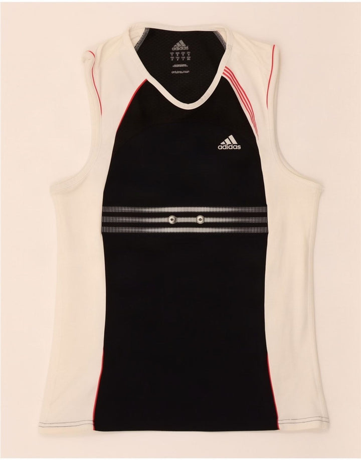 Adidas Damen Climacool Weste Top UK 10 Small Schwarz Colourblock
