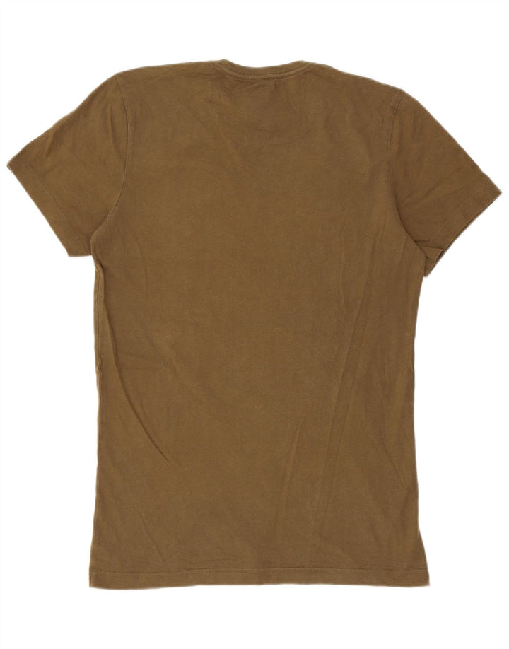 Adidas Herren Grafik T-Shirt Top Small Khaki Baumwolle