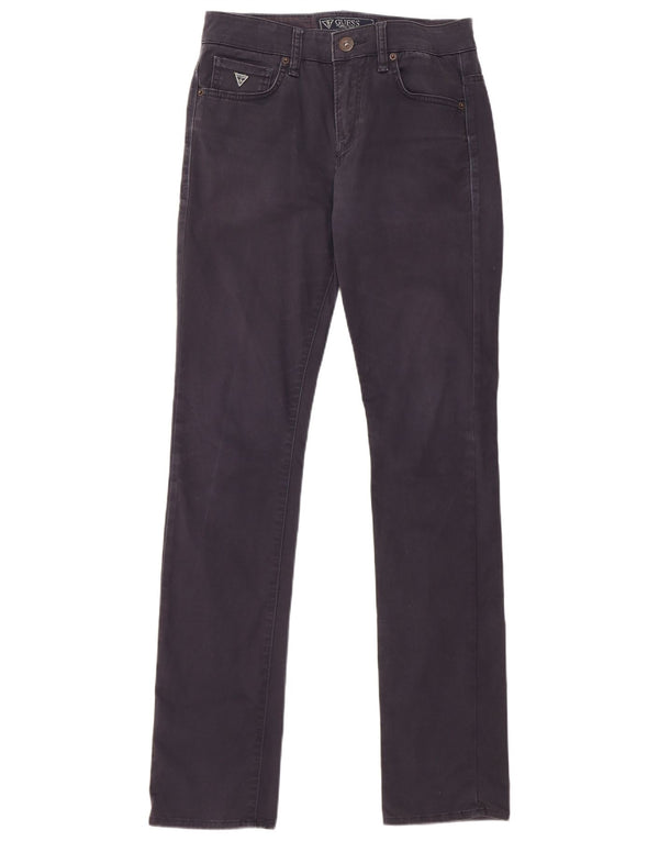 Guess Mens Slim Casual Trousers W28 L34 Navy Blue Cotton
