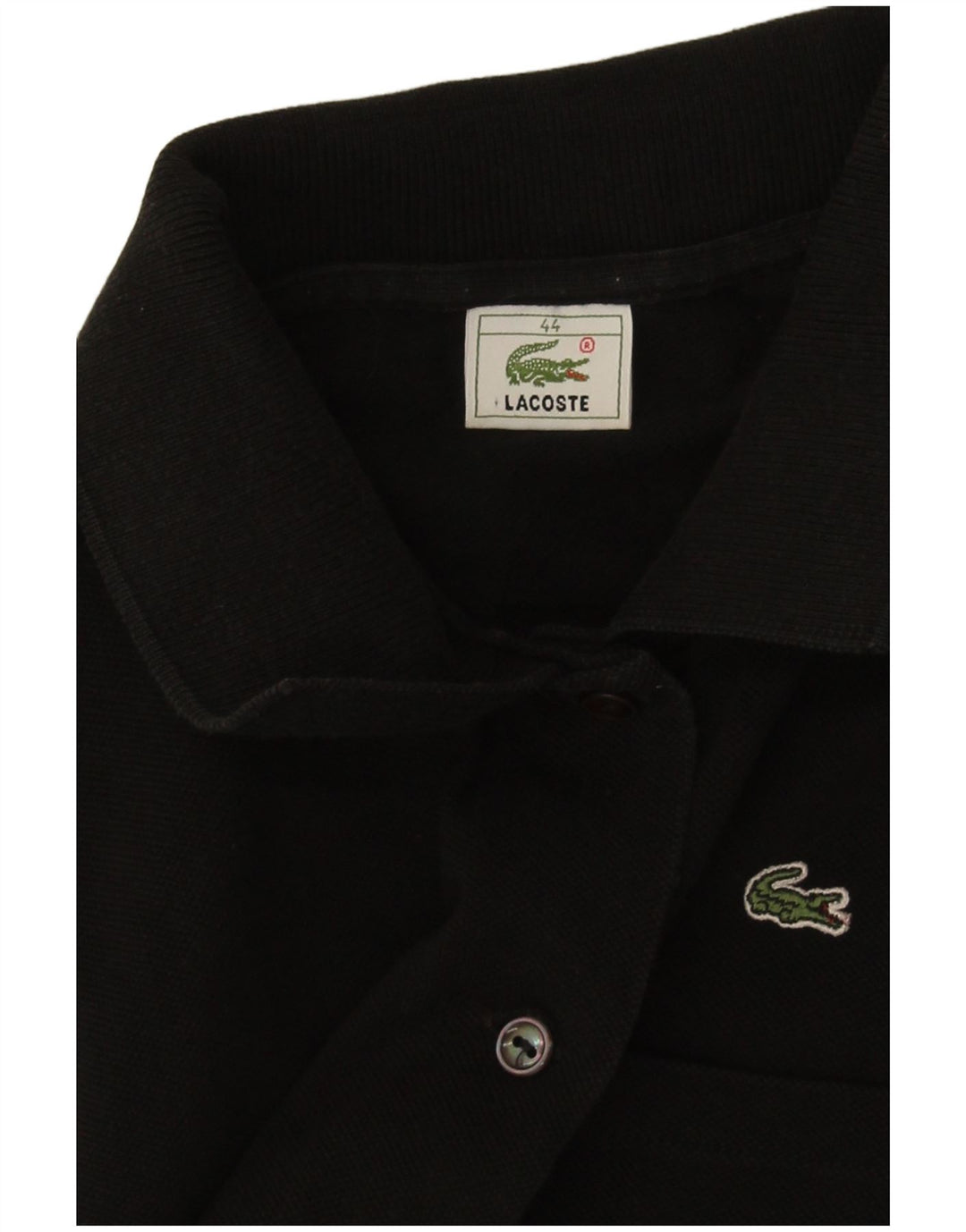 Lacoste Damen Crop ärmellose Hemdbluse Größe 44 Large Schwarz
