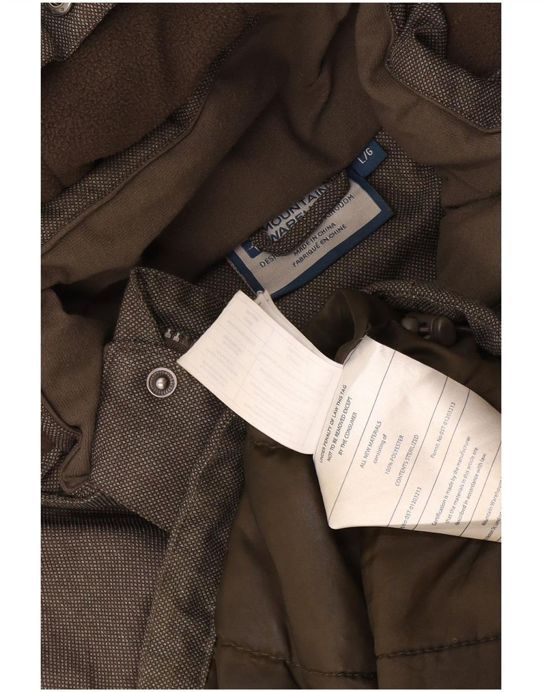 Mountain Warehouse Herren-Parka mit Kapuze, UK 40, Größe L, Khaki, Polyester