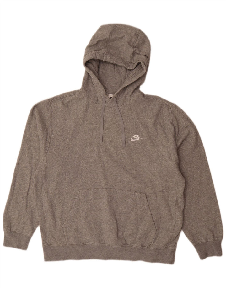 Nike Herren-Kapuzenpullover, groß, grau gefleckte Baumwolle