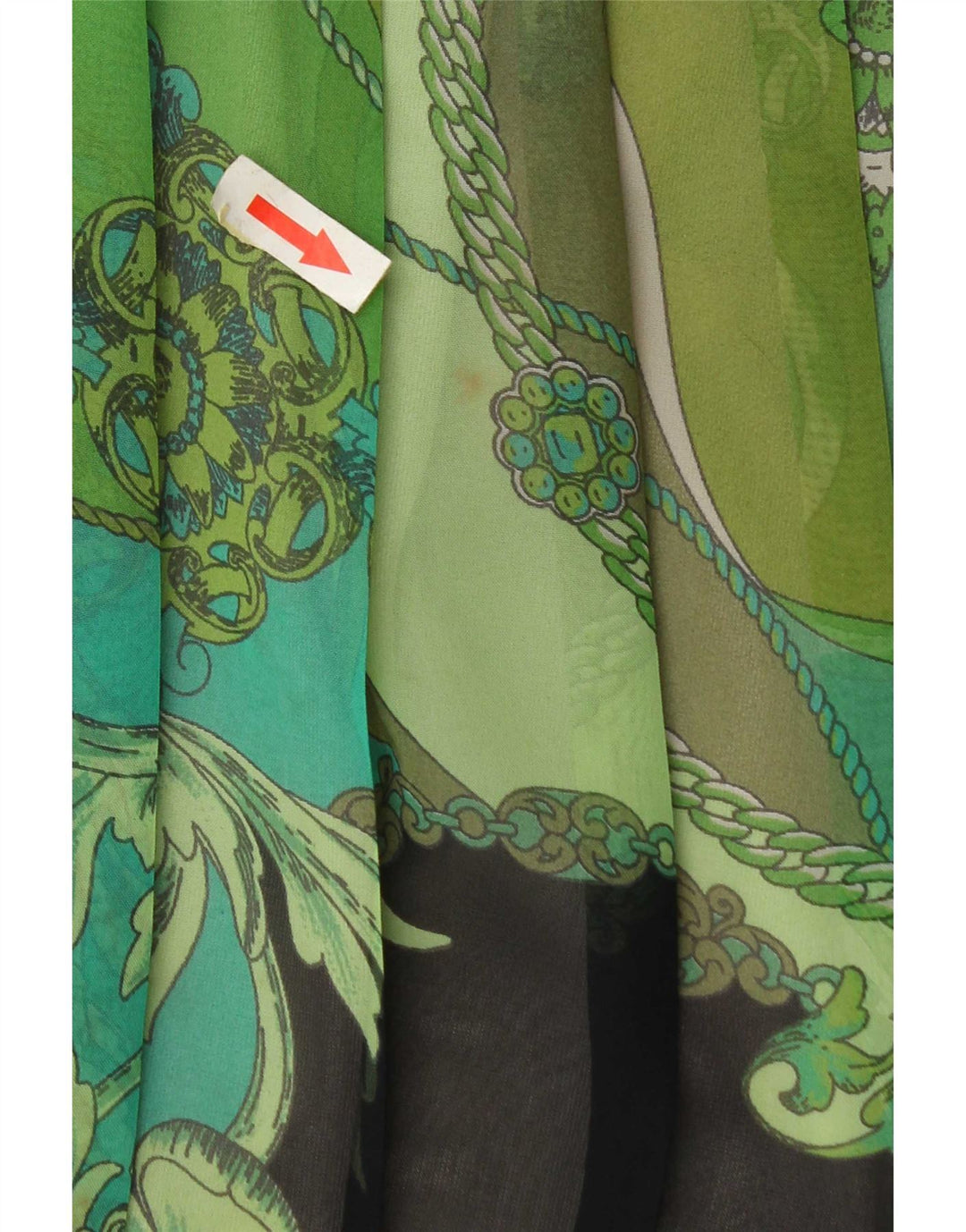 Vintage Damen Faltenrock mit hoher Taille W30 Mittelgrün Patchwork