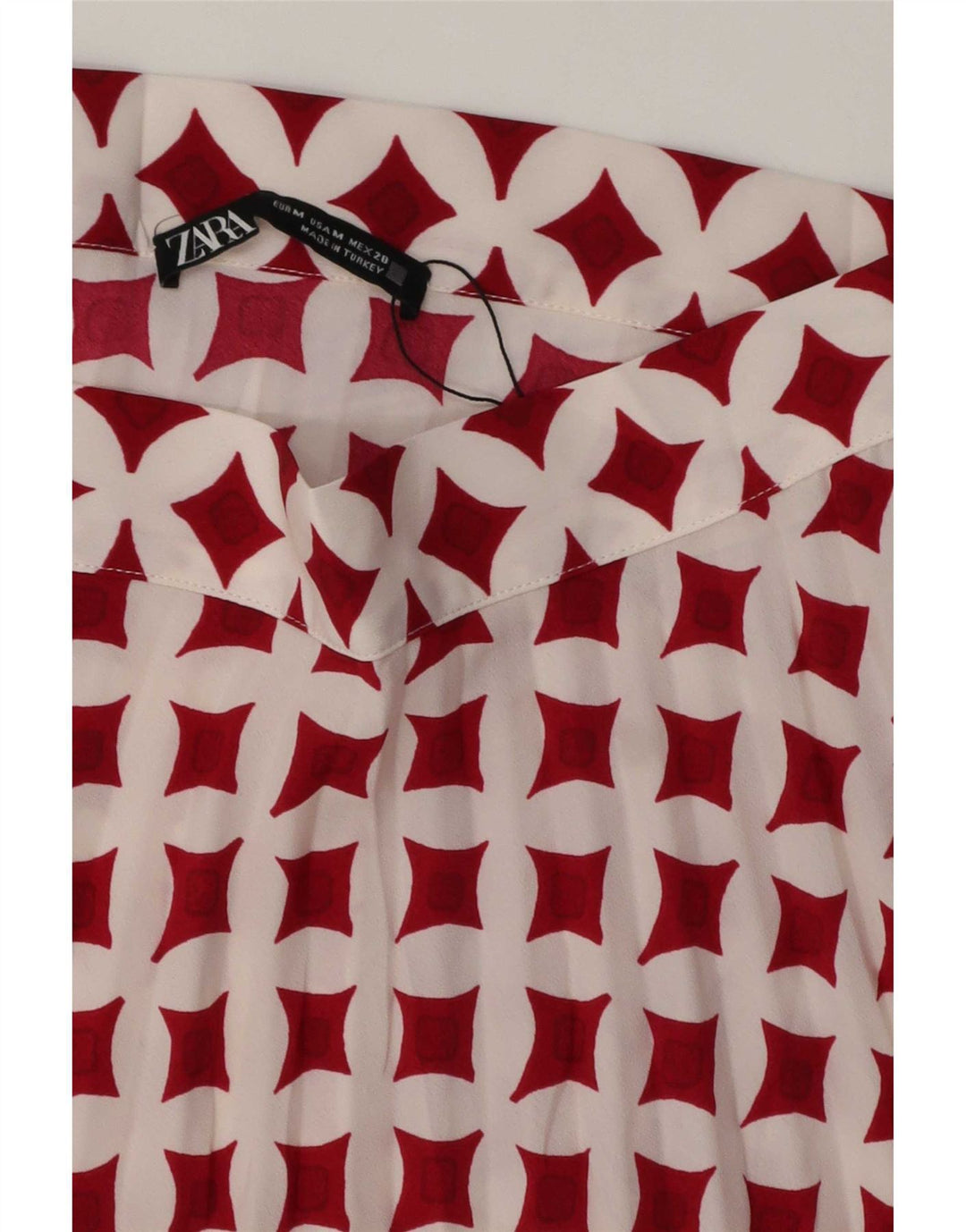 Zara Damen Minirock Medium W28 Weiß Geometrisch