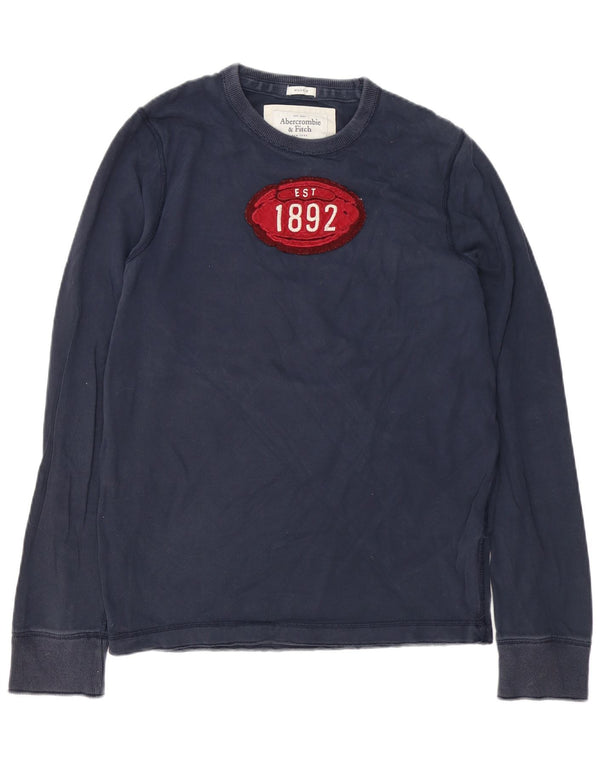 Abercrombie & Fitch Herren Muscle Graphic Top Langarm Large Marineblau