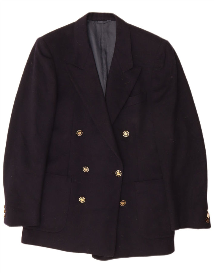 Zweireihiger Herren-Blazer von San Remo, IT 46, kleine marineblaue Wolle