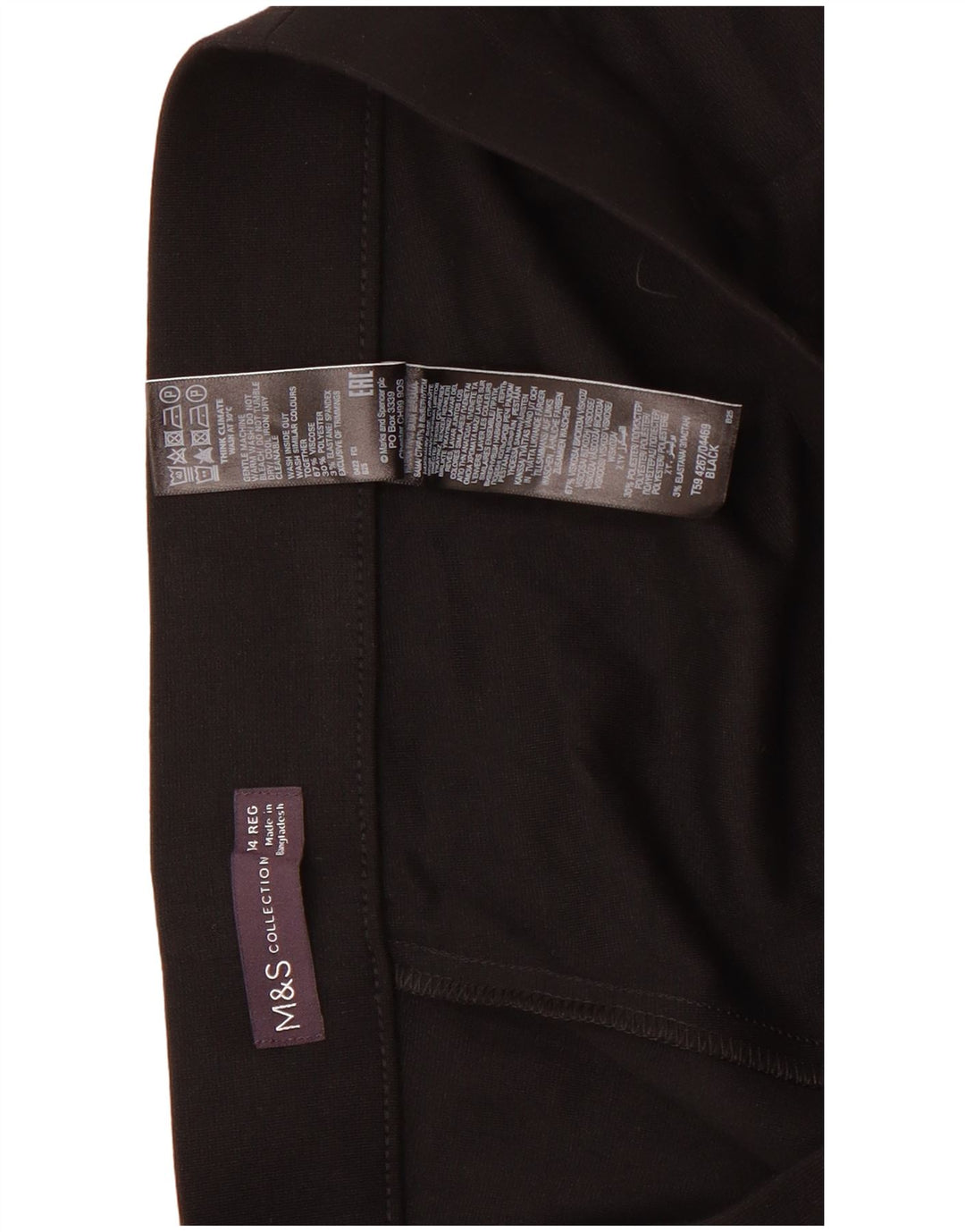 Marks & Spencer Damen Leggings UK 14 Large Schwarze Viskose