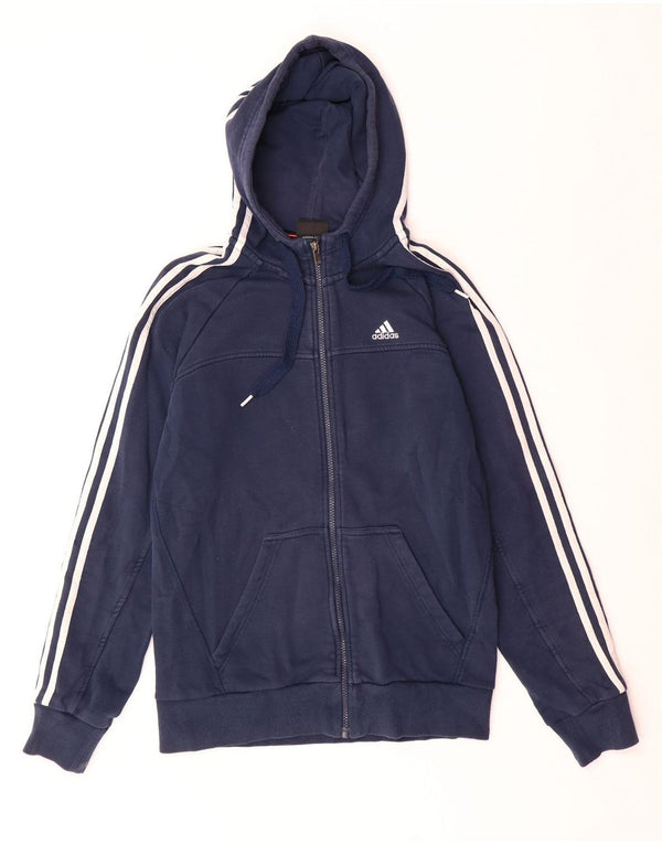ADIDAS Herren-Kapuzenpullover mit Reißverschluss, klein, marineblau, Baumwolle