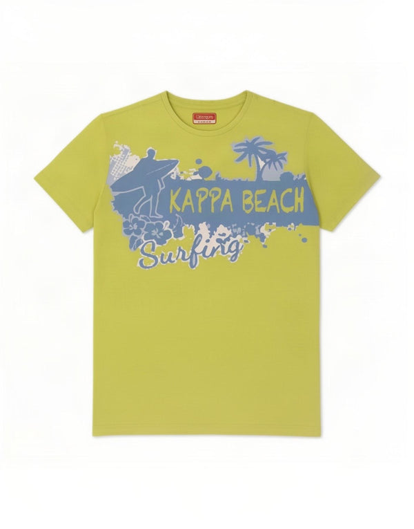 Kappa Mens Graphic T-Shirt Top Large Green Cotton