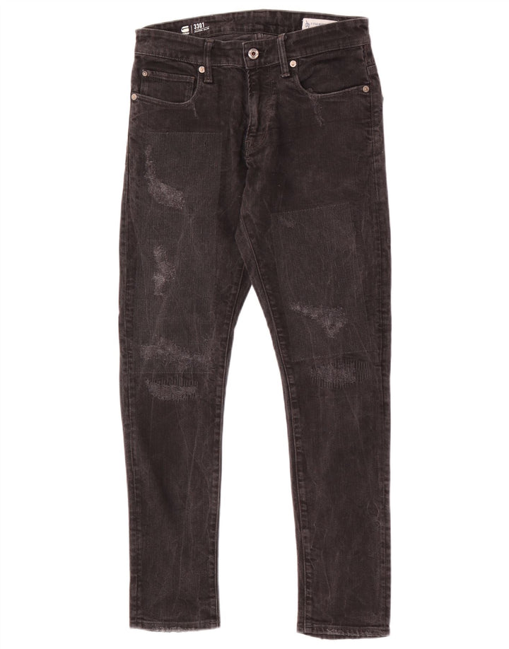 G-Star Herren 3301 Distressed Super Slim Jeans W28 L29 Schwarz