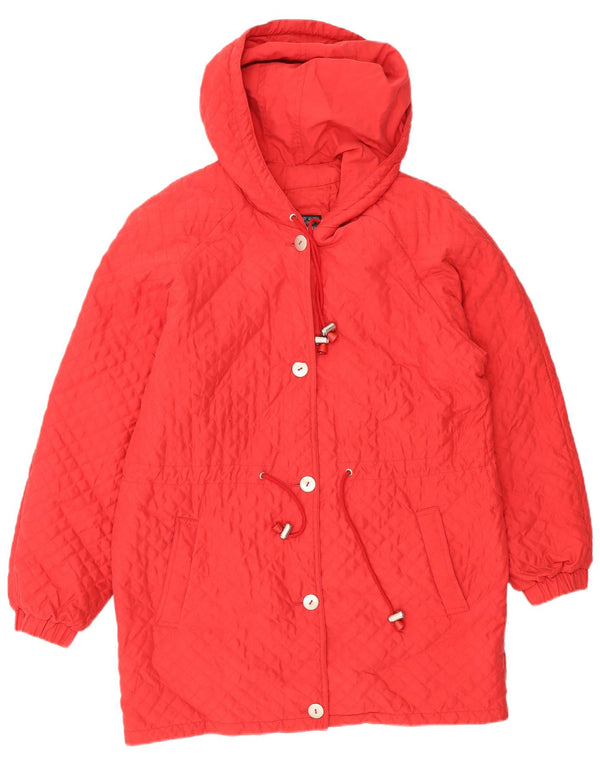 Alba Fornari Damen Übergroße Steppjacke mit Kapuze, UK 10, Größe S, Rot