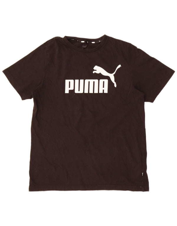 Puma Herren Grafik T-Shirt Top Mittelschwarz Baumwolle