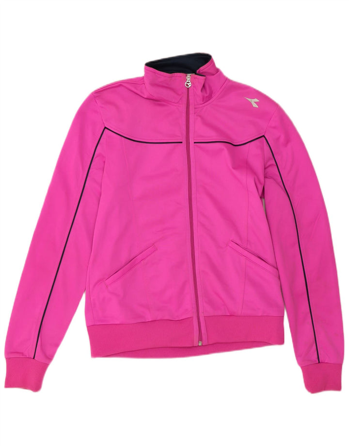 Diadora Damen-Trainingsanzugoberteil, UK-Größe 14, mittelrosa, Polyester