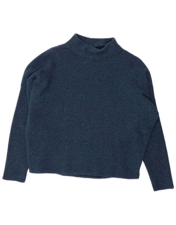Toast Damen Rollkragenpullover Pullover UK 14 Mittelblaue Merinowolle