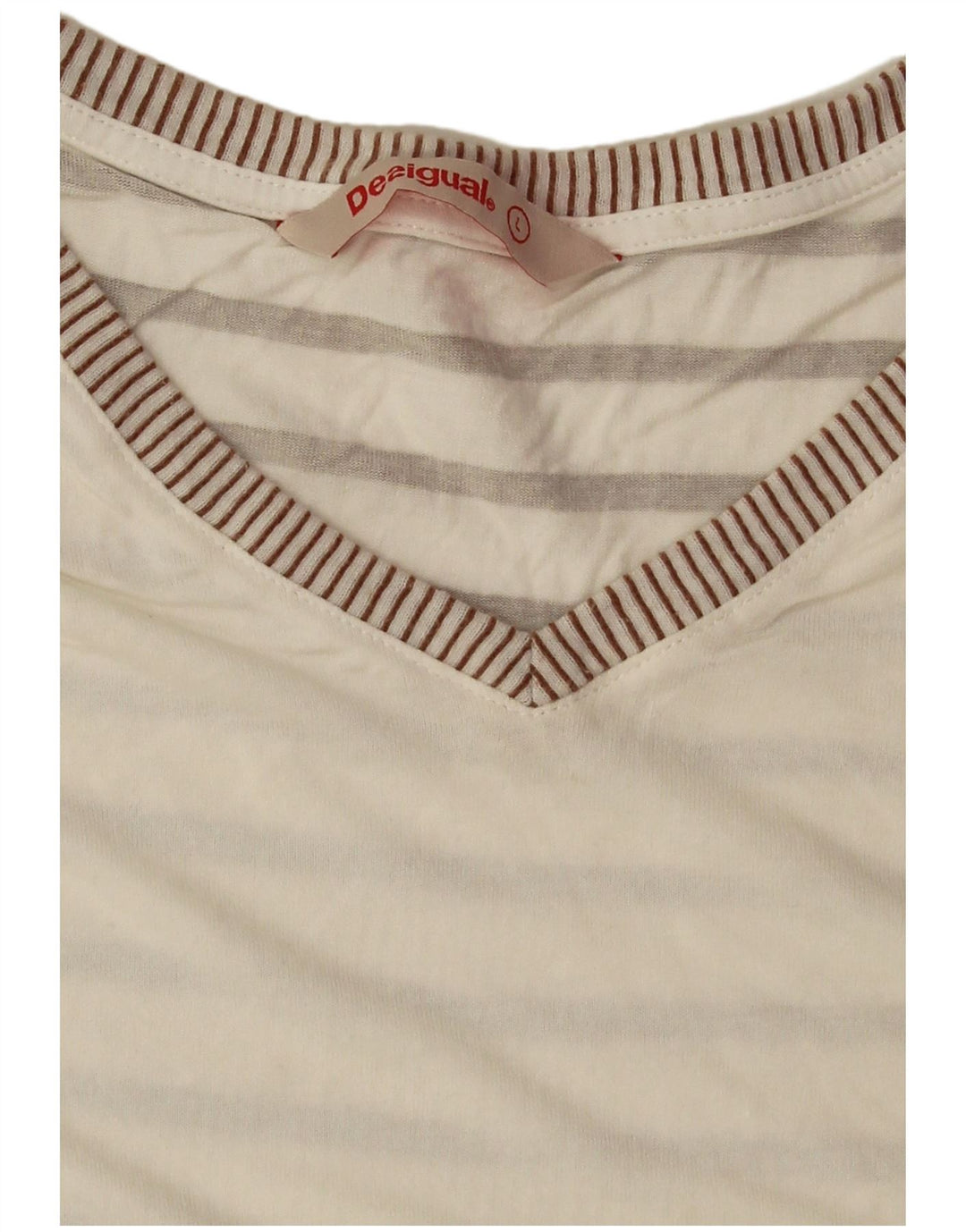 Desigual Damen T-Shirt Top UK 16 Large Off White Floral