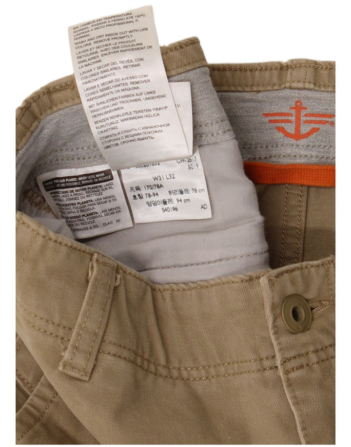 DOCKERS Herren Skinny Chinohose W31 L32 Beige Baumwolle