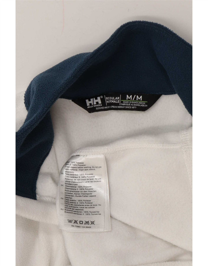 Helly Hansen Herren-Fleecepullover mit Reißverschluss am Hals, mittelweißes Farbblock-Polyester