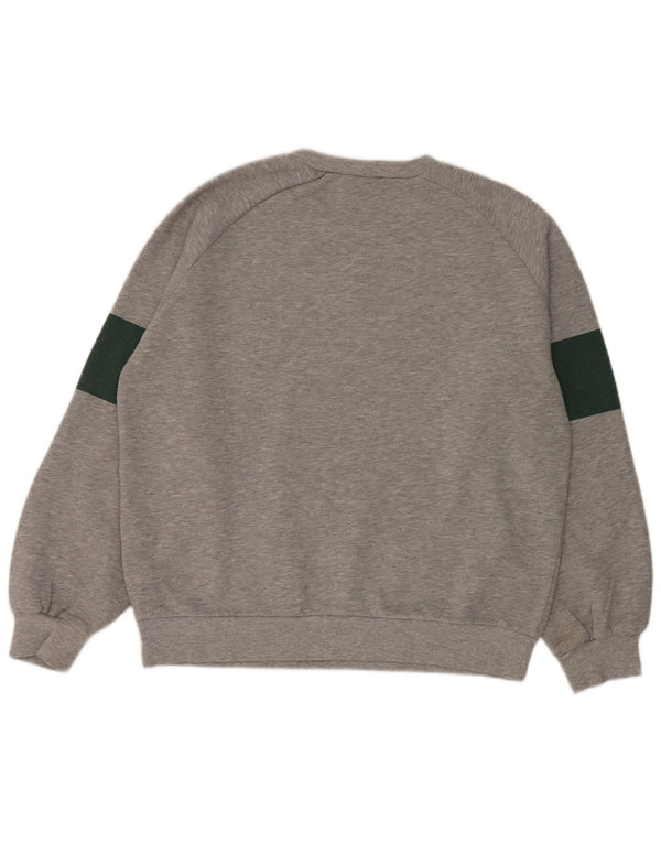 Zara Damen Grafik-Sweatshirt-Pullover UK 14 Mittelgraues Polyester